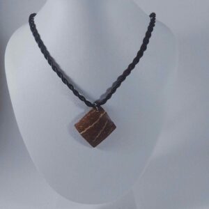 rectangle-shaped coconut shell pendant