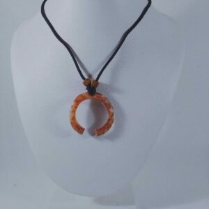 handmade circular coconut shell pendant