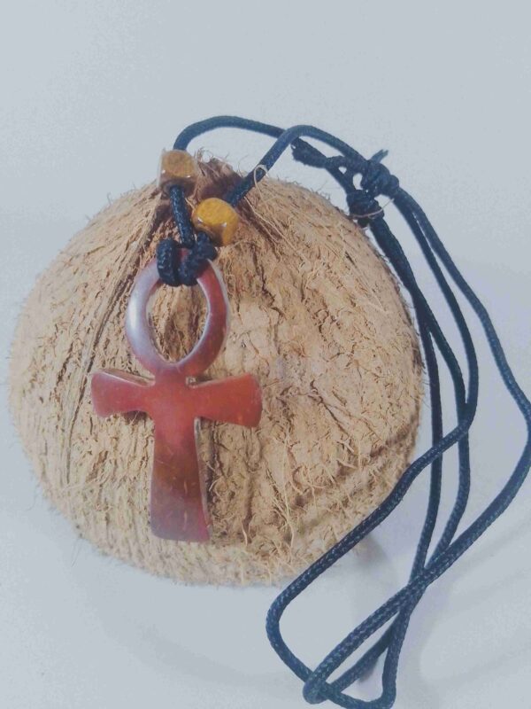 Eternal Ankh Necklace – Handcrafted Coconut Shell Ankh Necklace 🌿✨ - Image 5