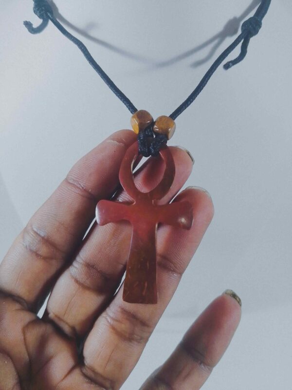 Eternal Ankh Necklace – Handcrafted Coconut Shell Ankh Necklace 🌿✨ - Image 2