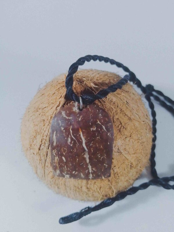 Rectangle with Semi-Circle Coconut Shell Pendant. - Image 6