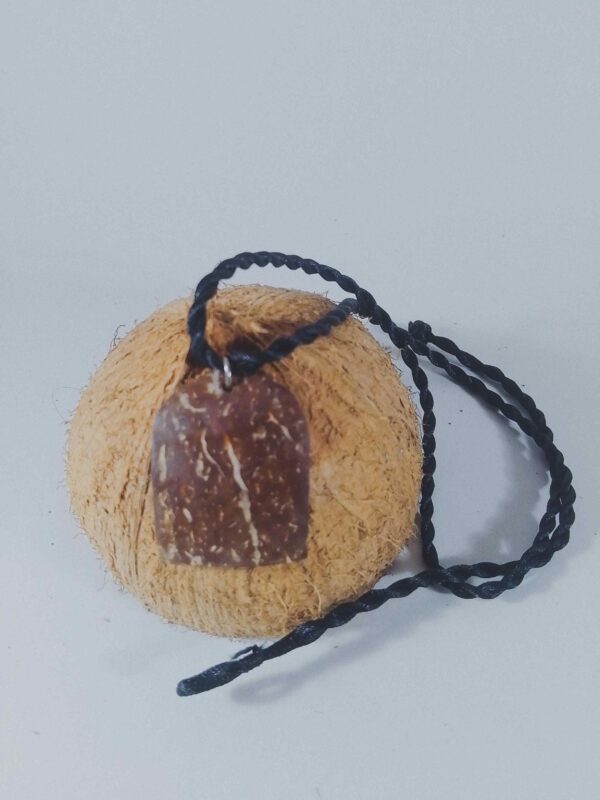 Rectangle with Semi-Circle Coconut Shell Pendant. - Image 4